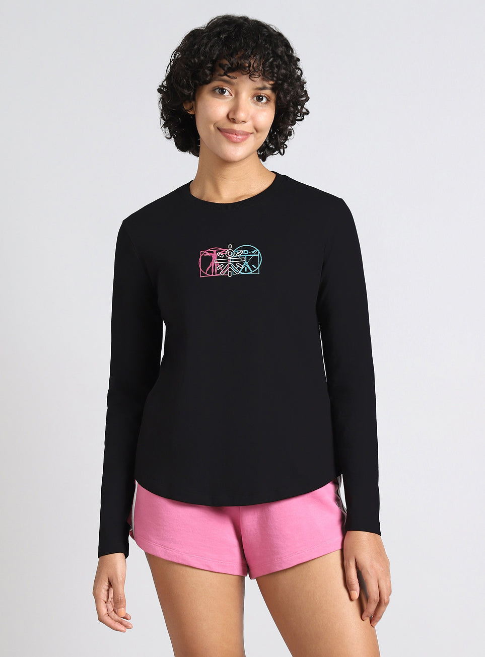 Women's Black Cult Logomanaia Full Sleeve T-shirt