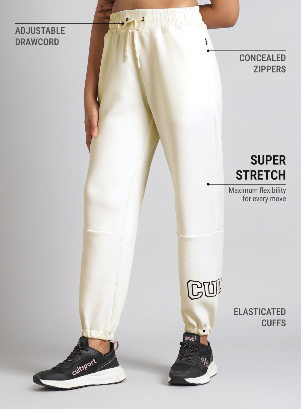 Women's White Combat fit Jogger