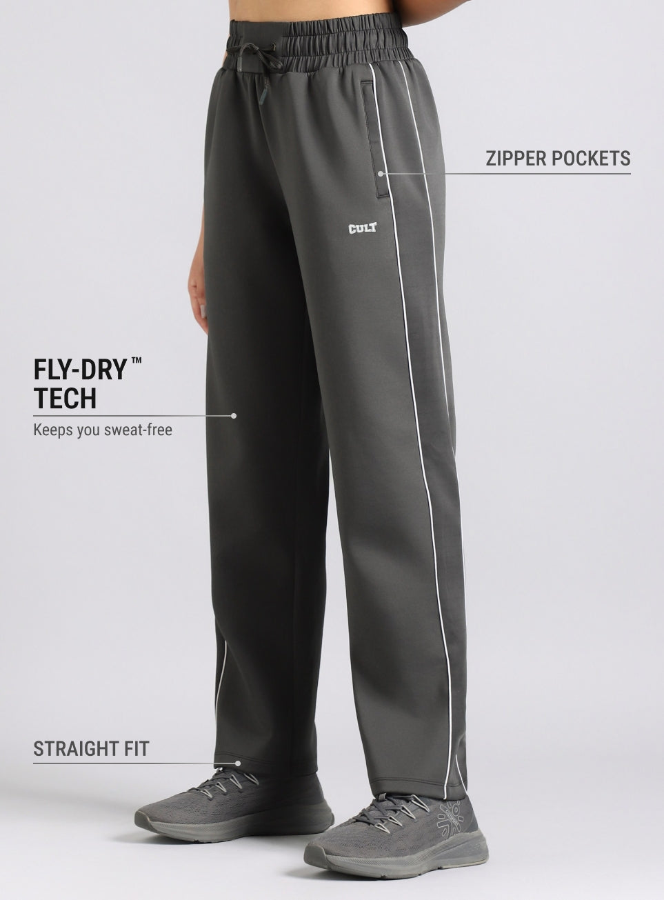 Women's Grey Combat Pro Training Trackpants