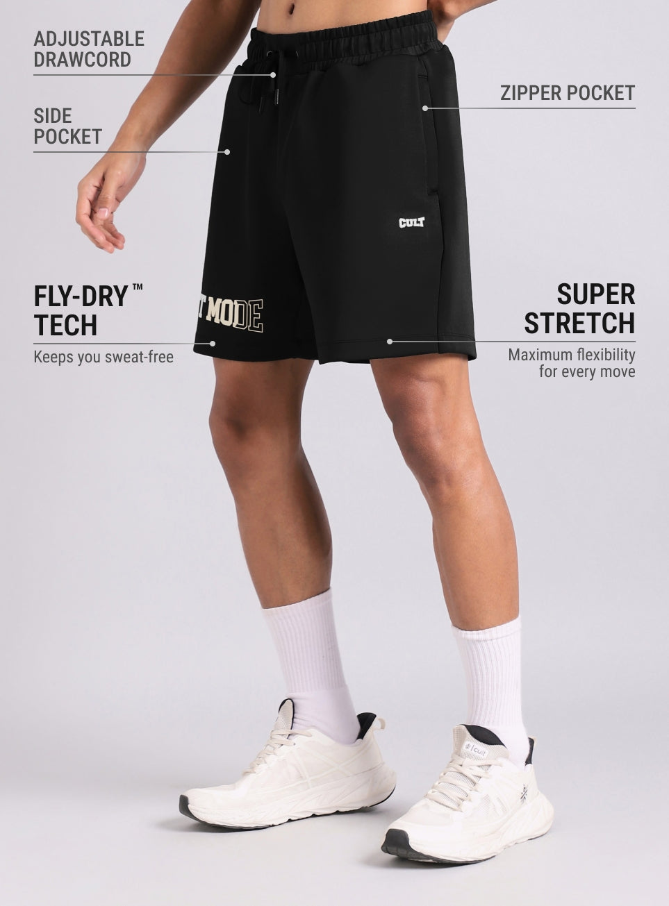 Men's Black Fight Mode Boxing Shorts