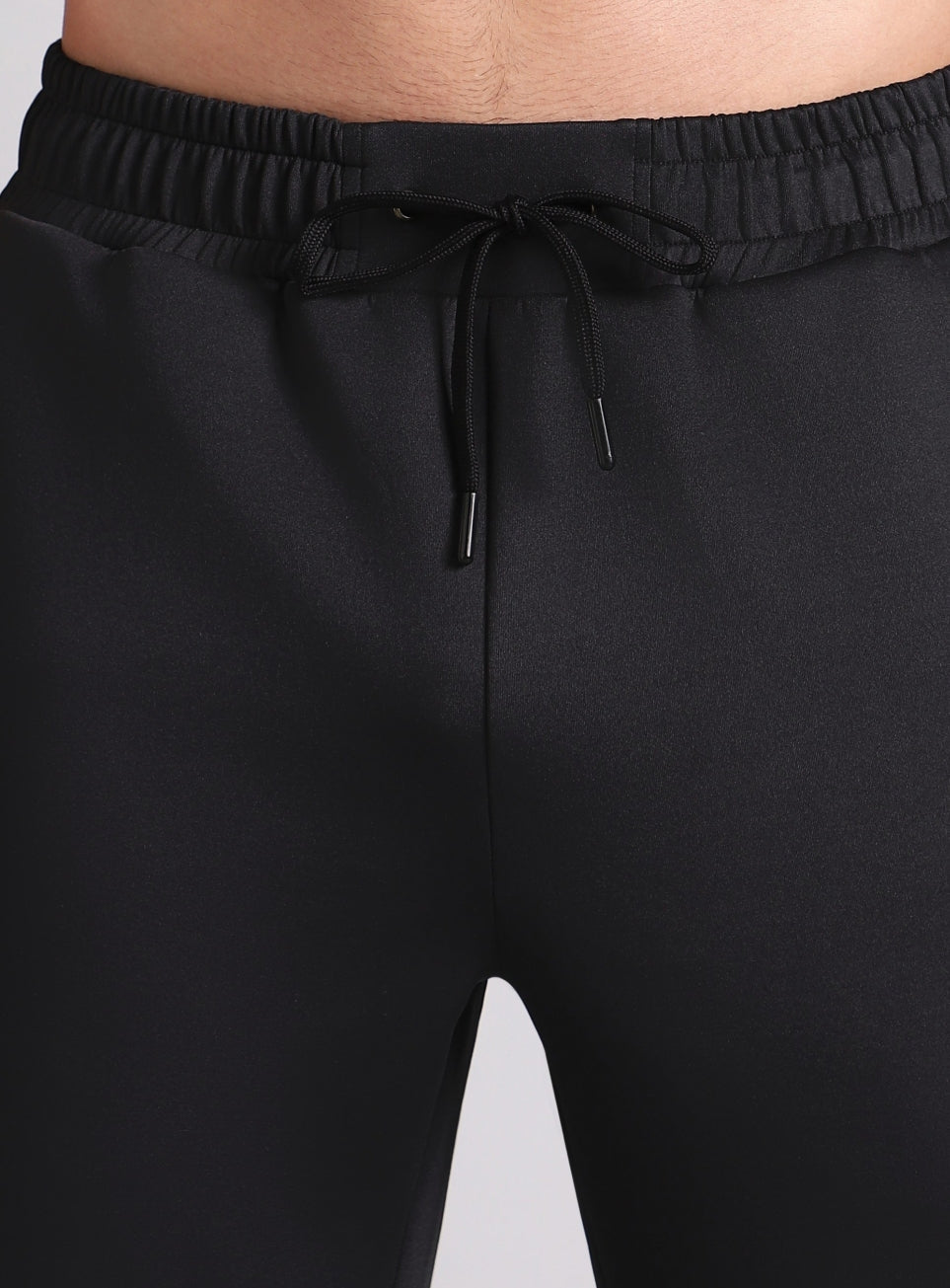 Men's True Black Combat Straight Fit Trackpants