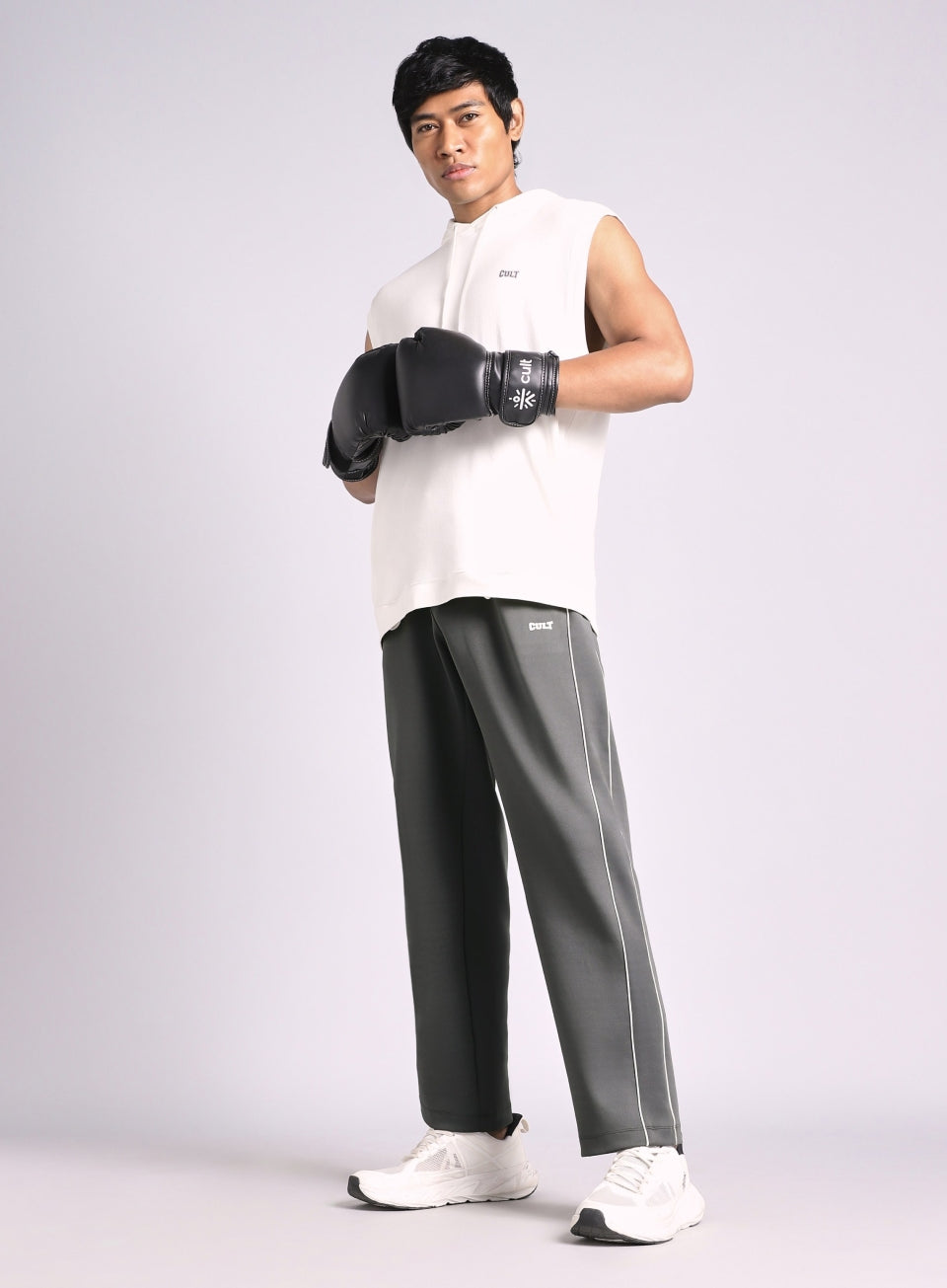 Men's True Dark Grey Combat Straight Fit Trackpants