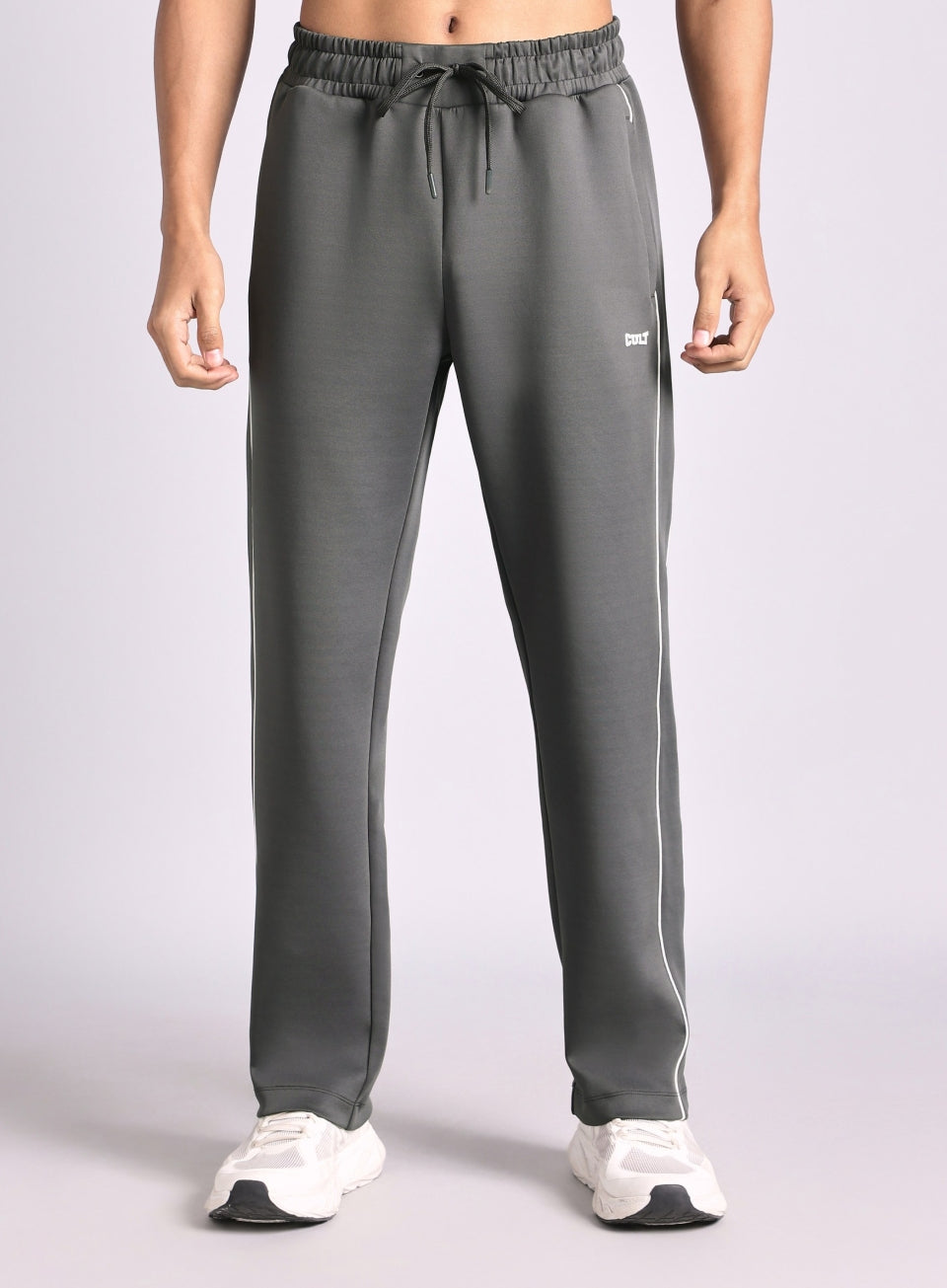 Men's True Dark Grey Combat Straight Fit Trackpants