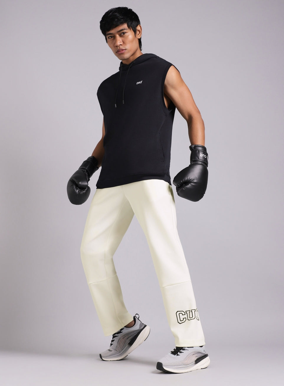 Men's White Cult Fight Club Straight Fit Trackpants