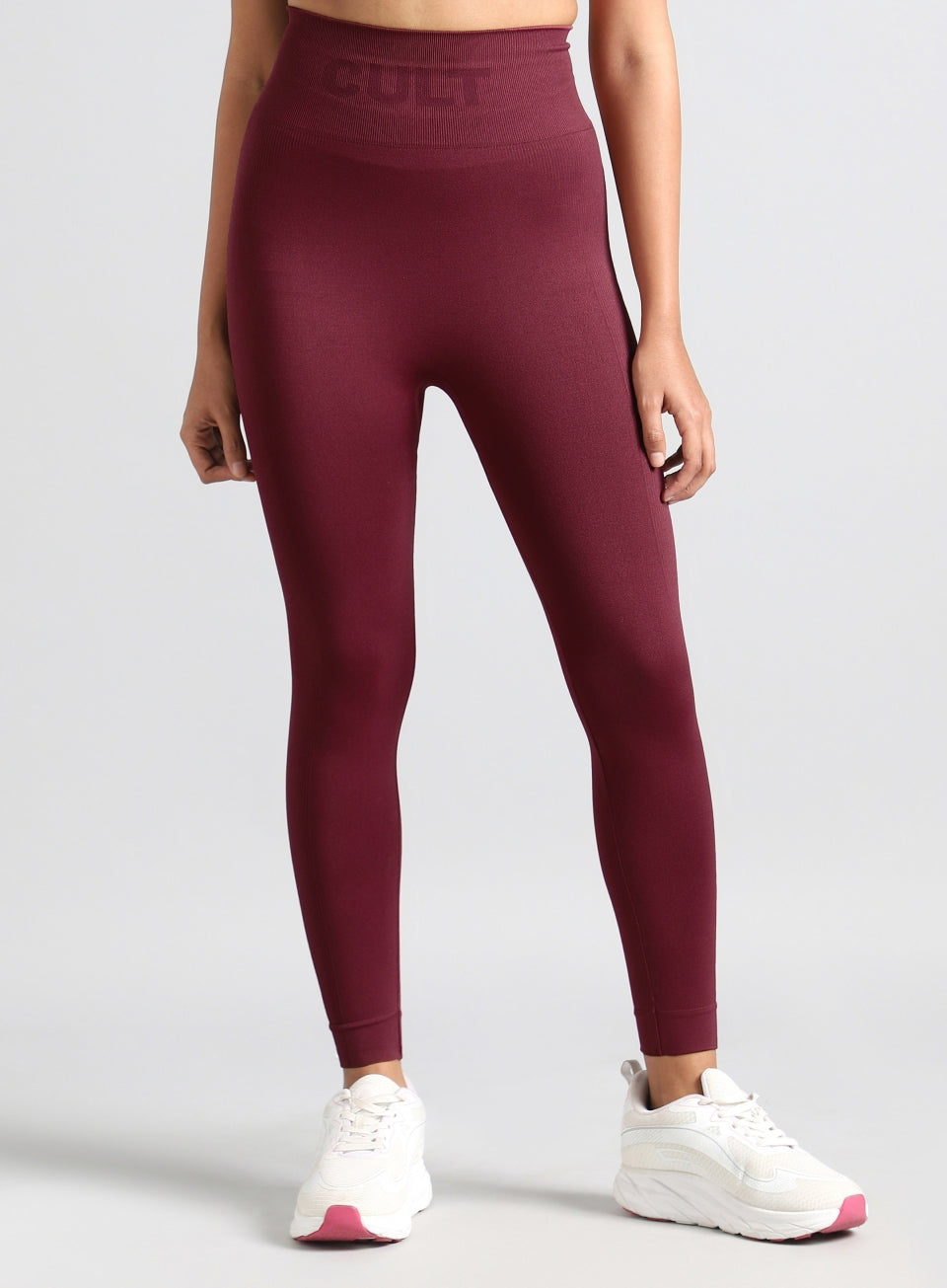 Women's Maroon Swift Form Seamless Tights