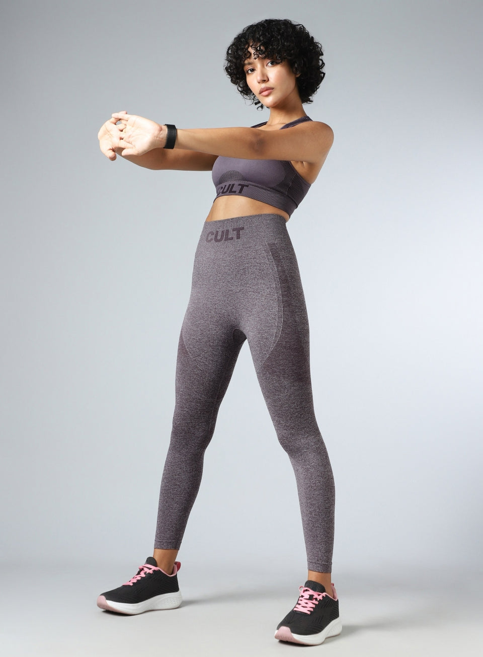 Women's Grey Contour Fit Seamless Tights