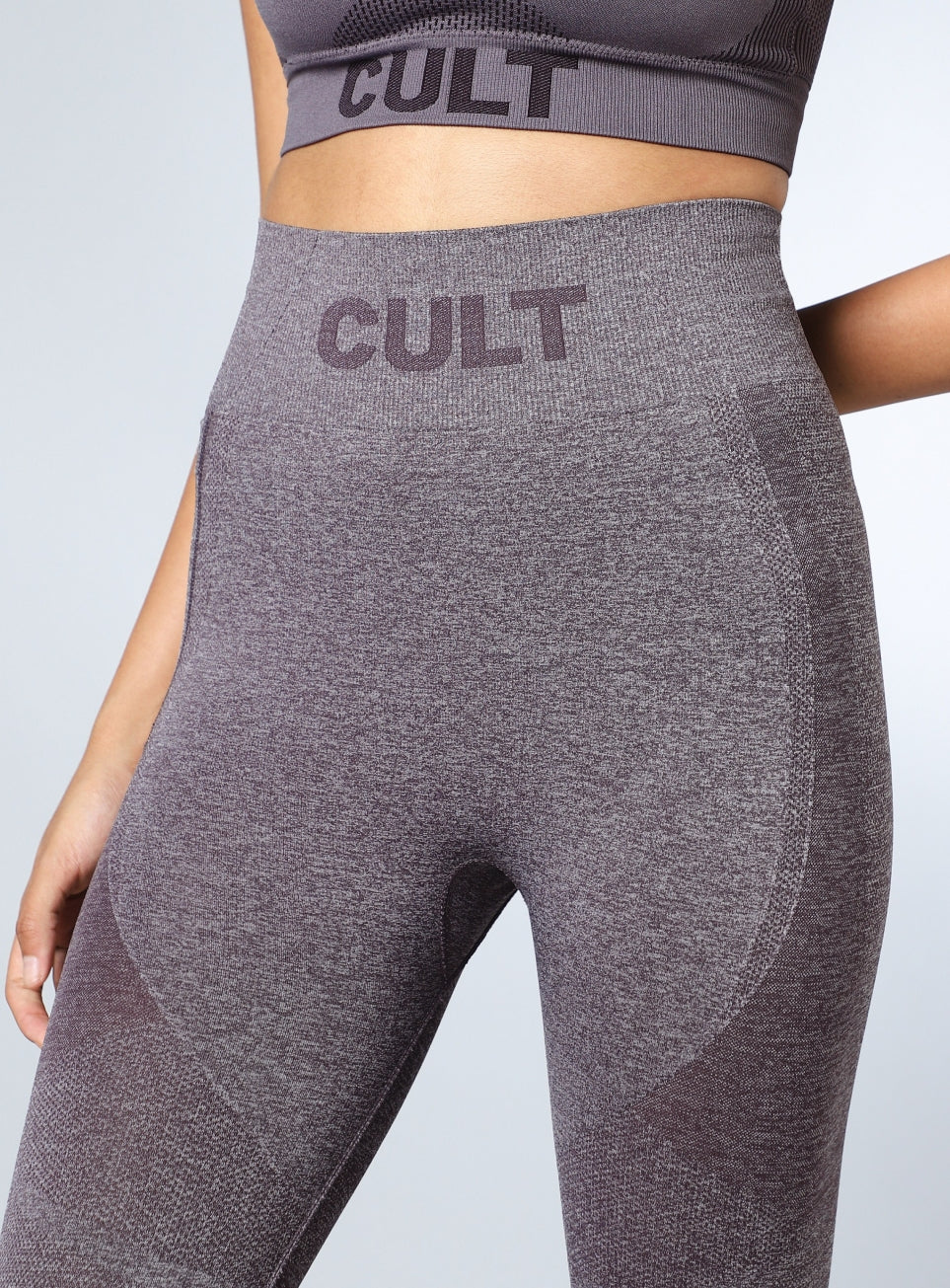 Women's Grey Contour Fit Seamless Tights