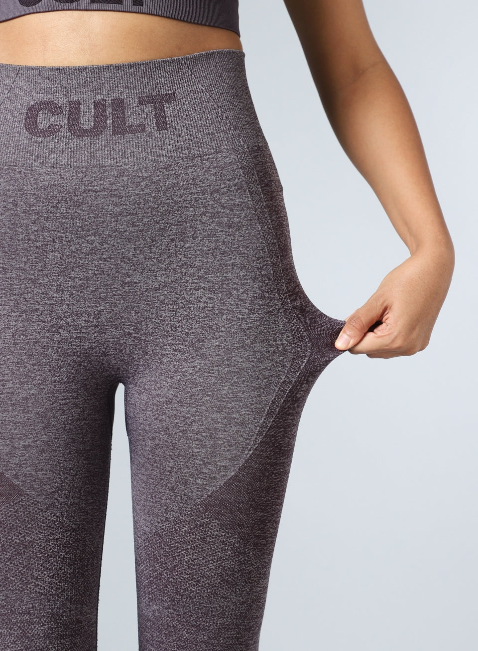 Women's Grey Contour Fit Seamless Tights