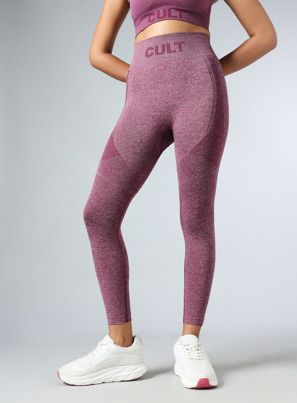 Women's Purple Contour Fit Seamless Tights
