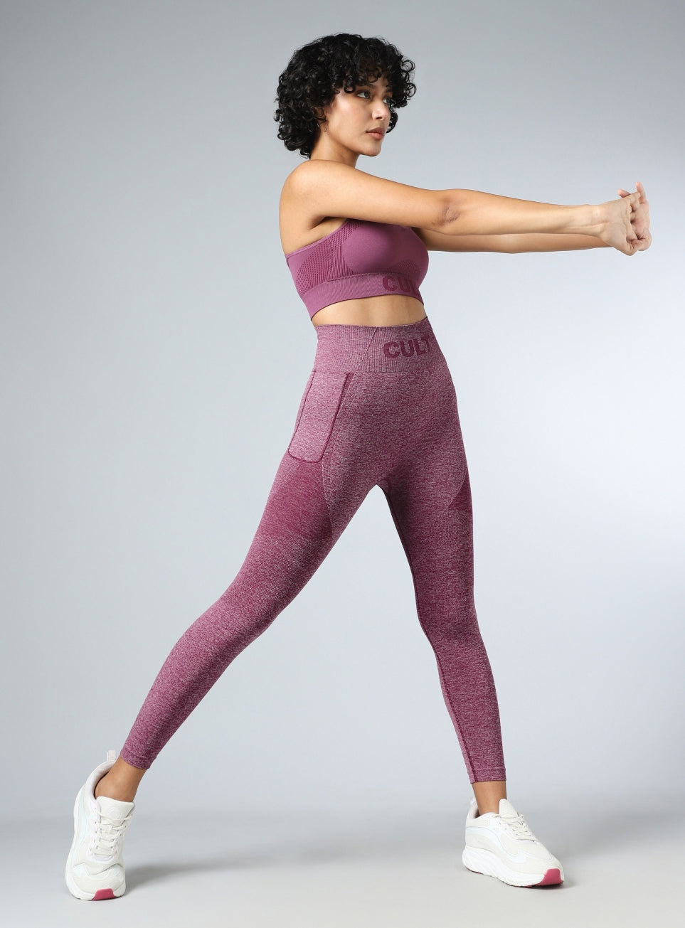 Women's Purple Contour Fit Seamless Tights