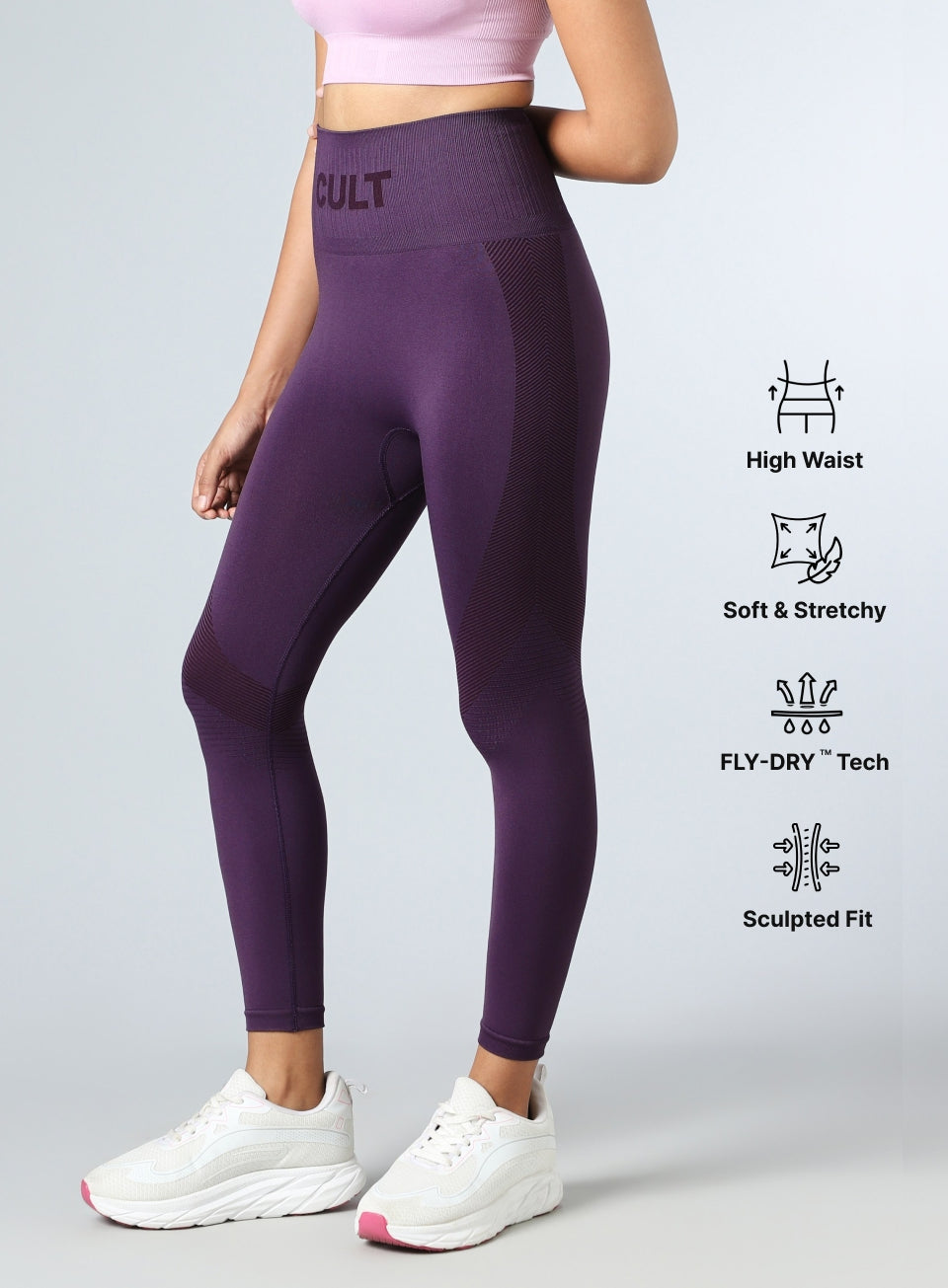 Women's Purple Sculpt Seamless Tights