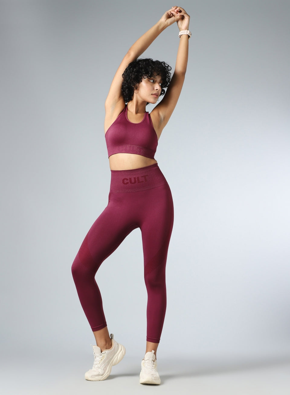 Women's Maroon Sculpt Seamless Tights