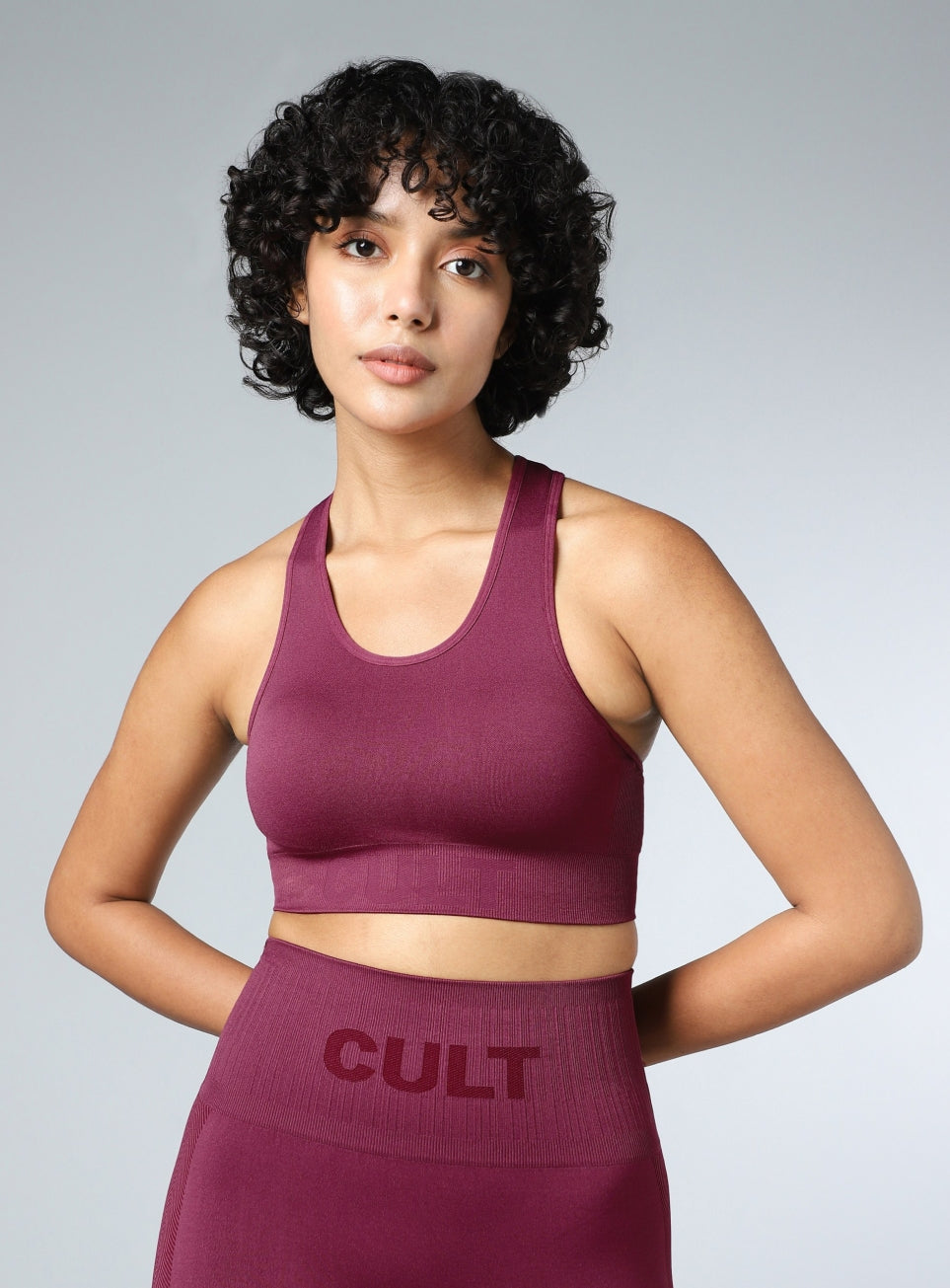 Women's Maroon Motion Flow Medium Support Seamless Bra