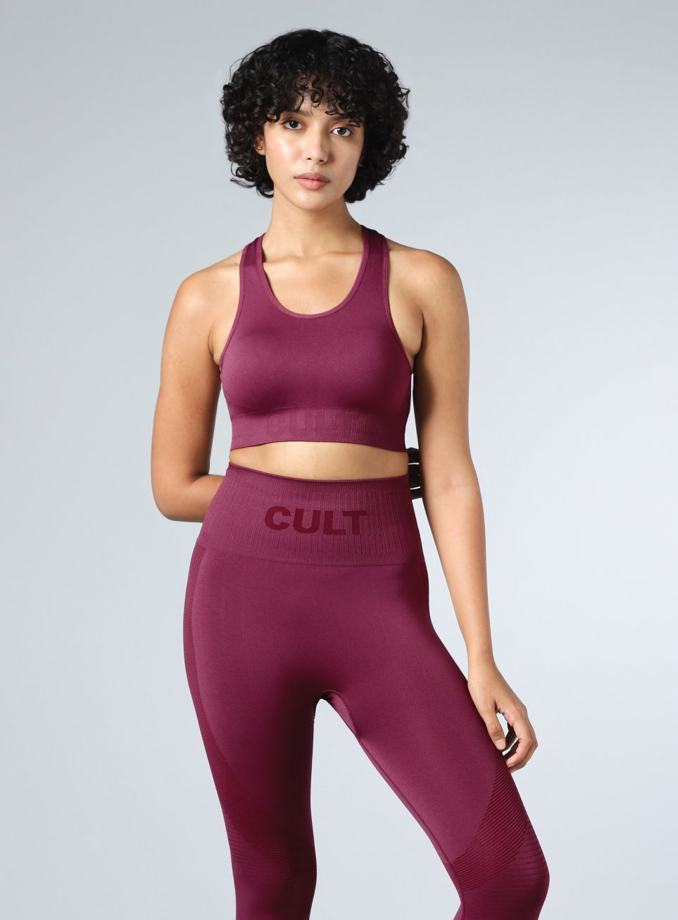 Women's Maroon Motion Flow Medium Support Seamless Bra