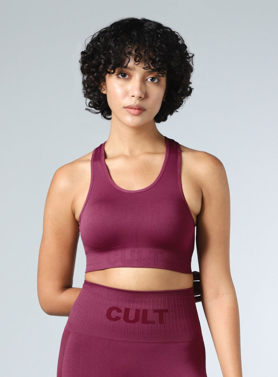 Women's Maroon Motion Flow Medium Support Seamless Bra