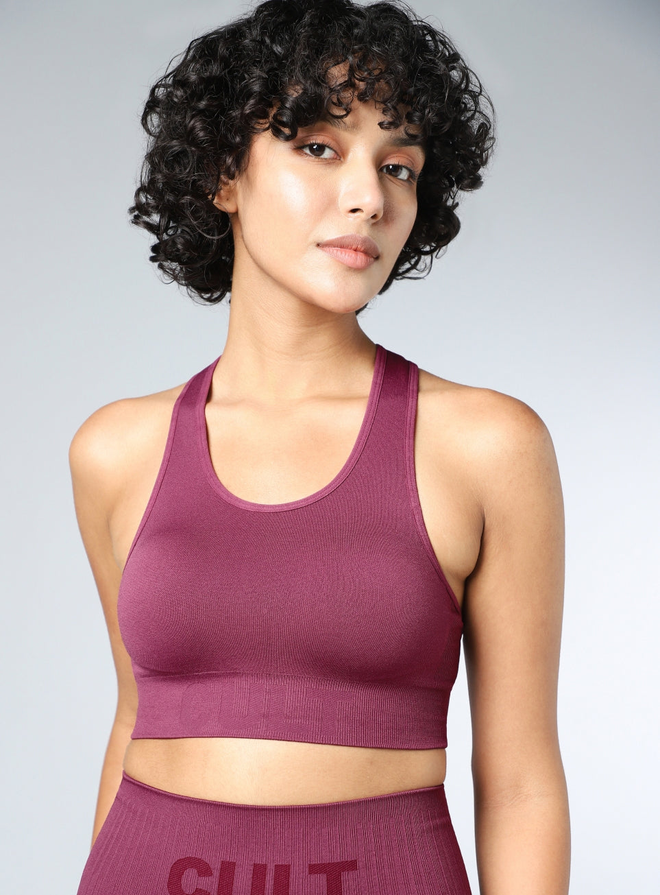 Women's Maroon Motion Flow Medium Support Seamless Bra