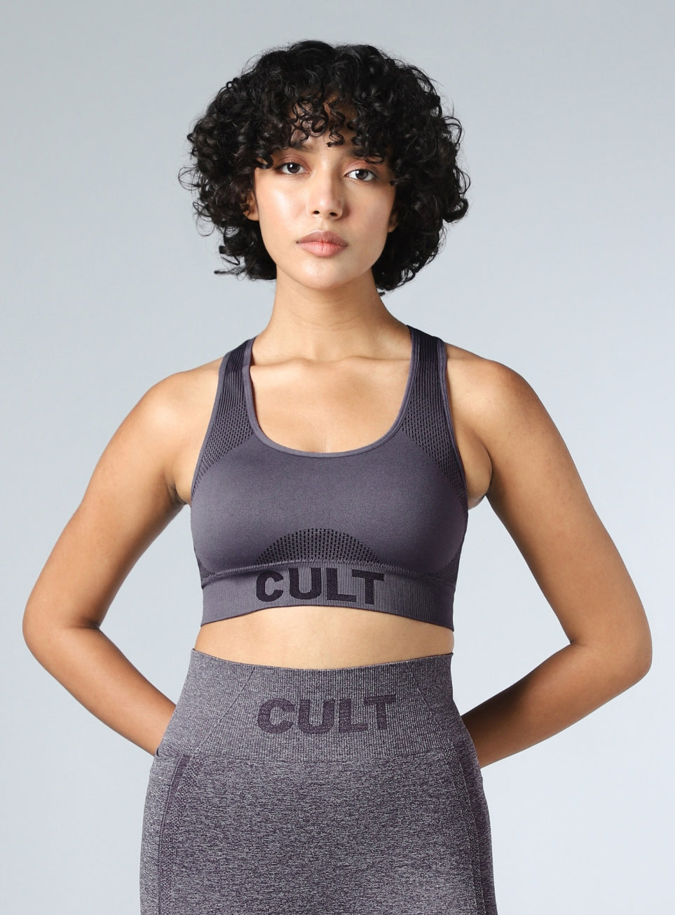 Women's Grey Momentum Medium Support Seamless Bra