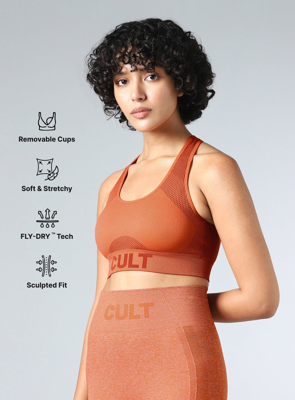 Women's Rust Momentum Medium Support Seamless Bra