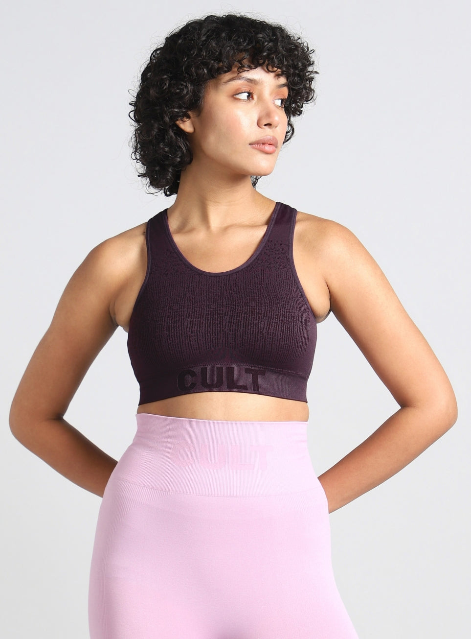 Women's Purple Medium Support Seamless Reversible Bra