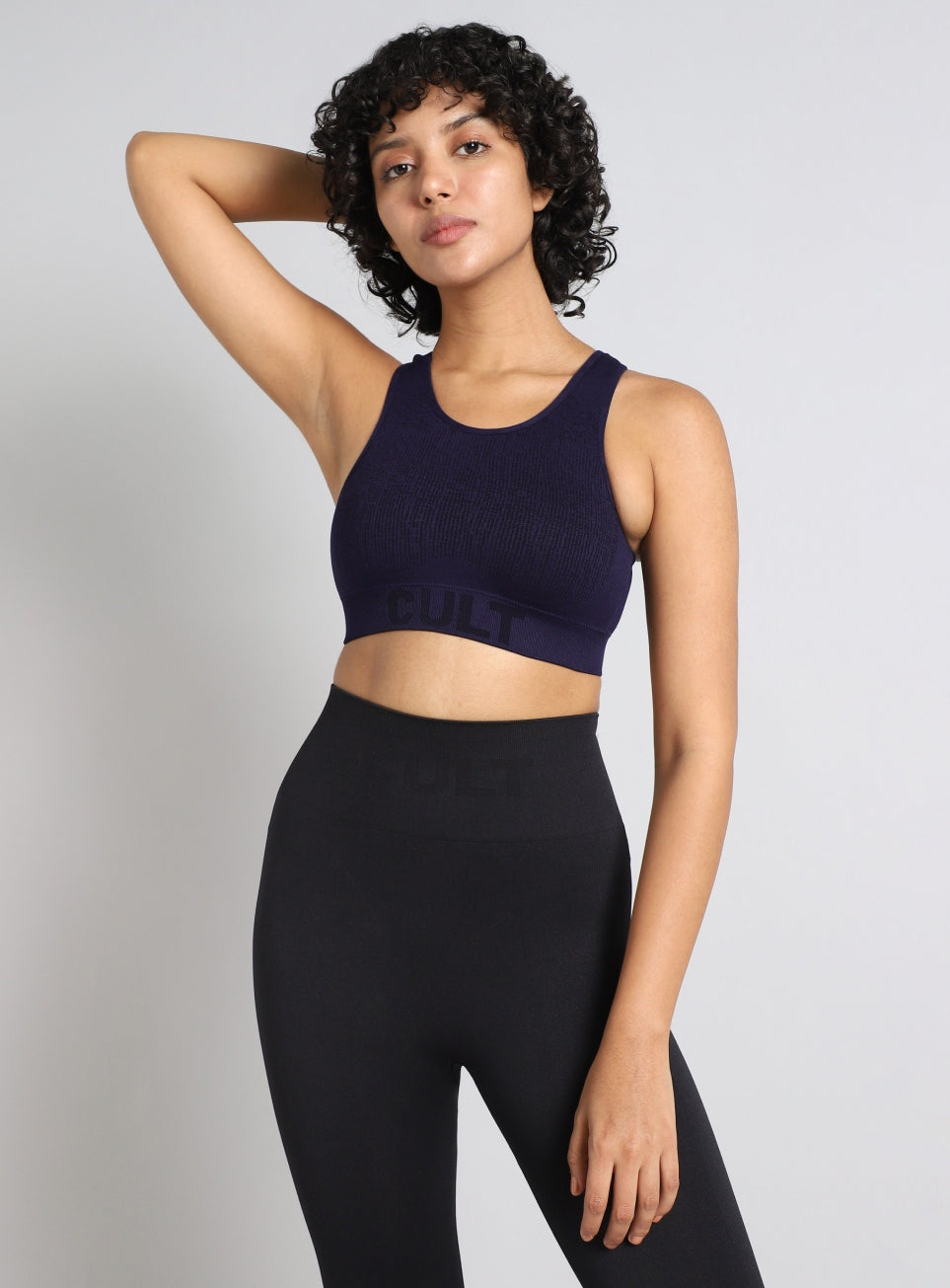 Women's Navy Medium Support Seamless Reversible Bra