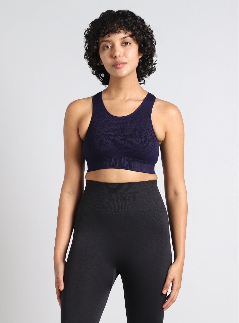 Women's Navy Medium Support Seamless Reversible Bra