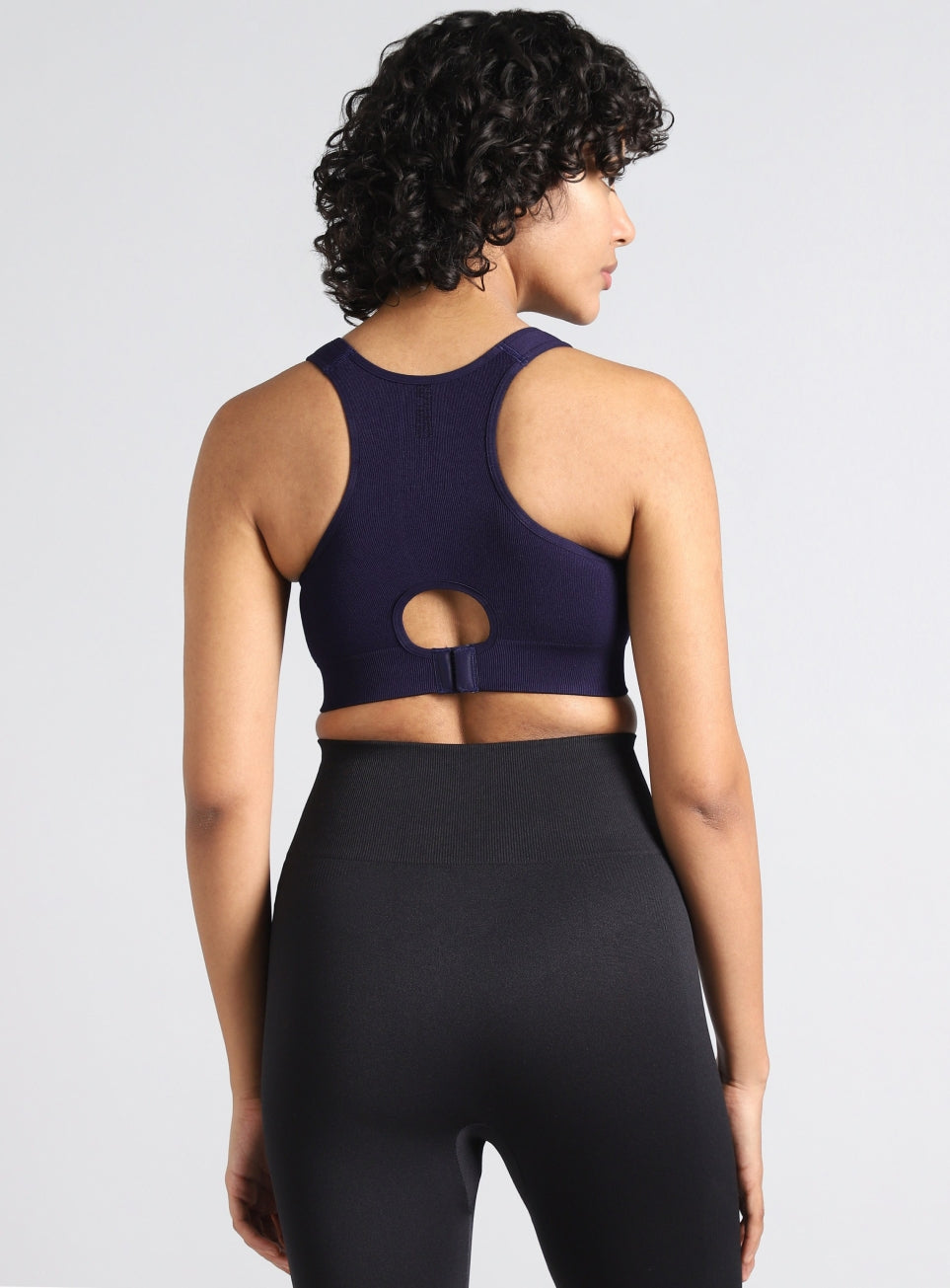 Women's Navy Medium Support Seamless Reversible Bra