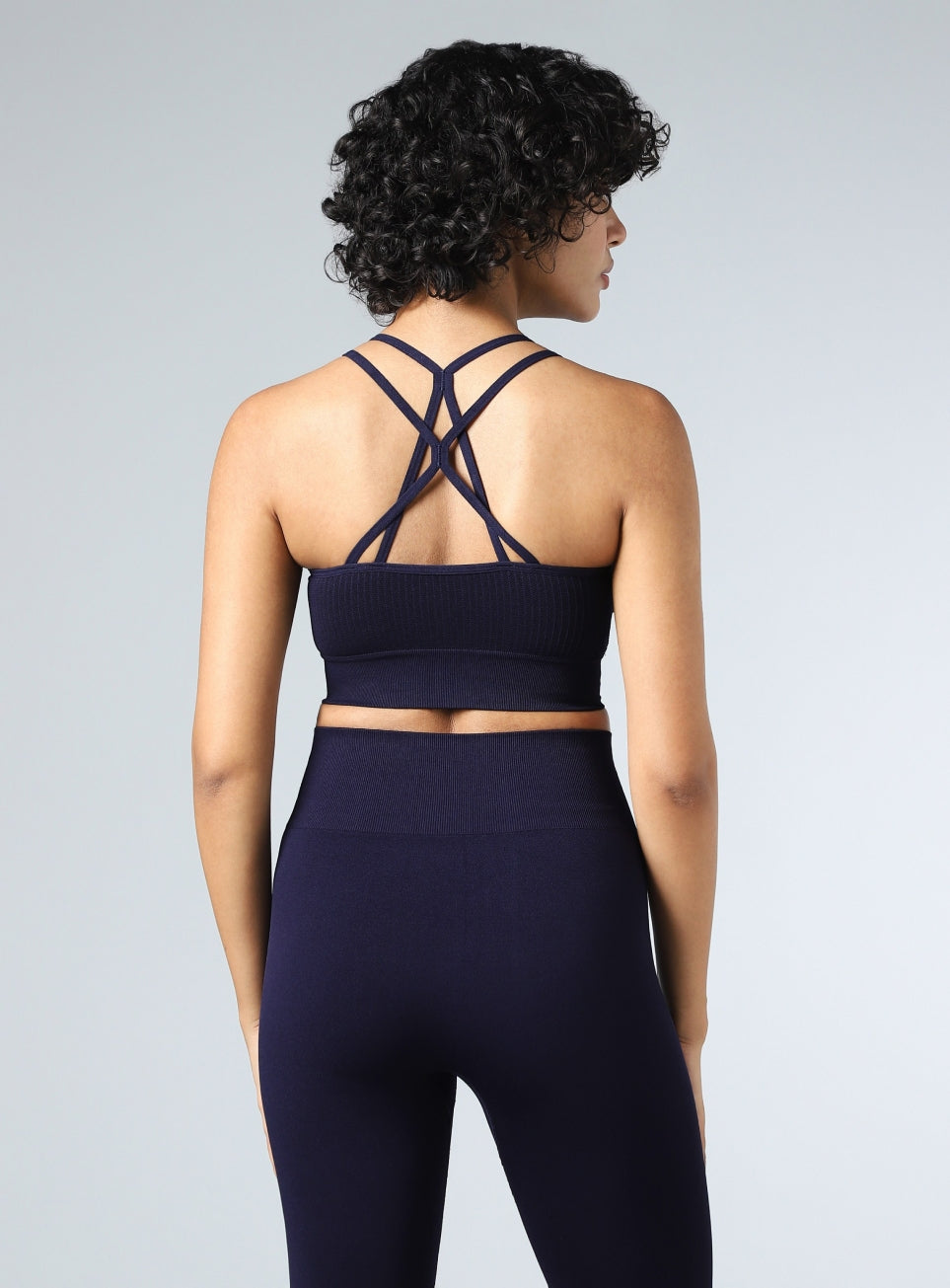 Women's Navy Powerflow Medium Support Seamless Bra
