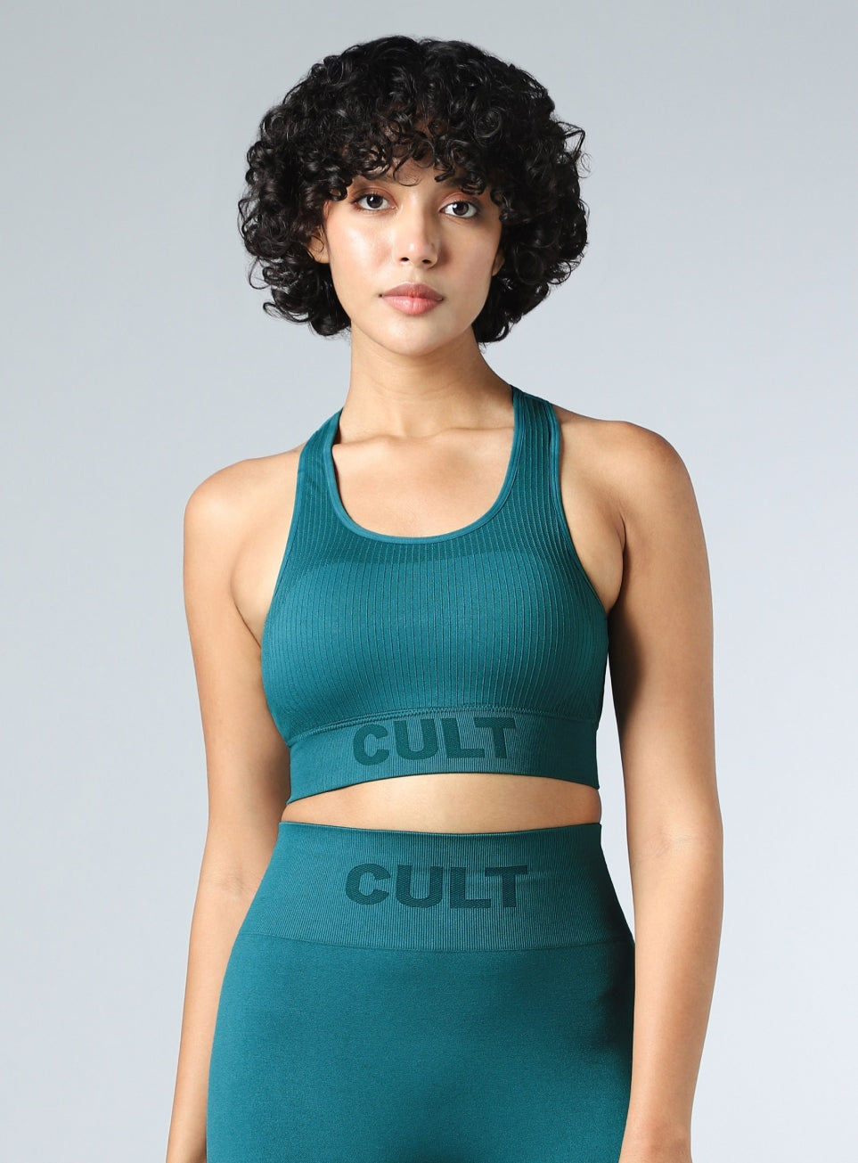 Women's Teal Powerflow Medium Support Seamless Bra