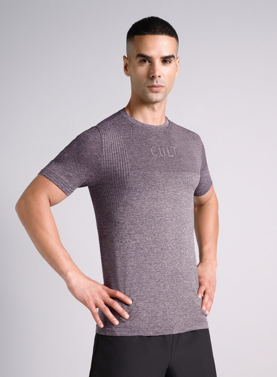 Men's Grey Contour Seamless T-shirt