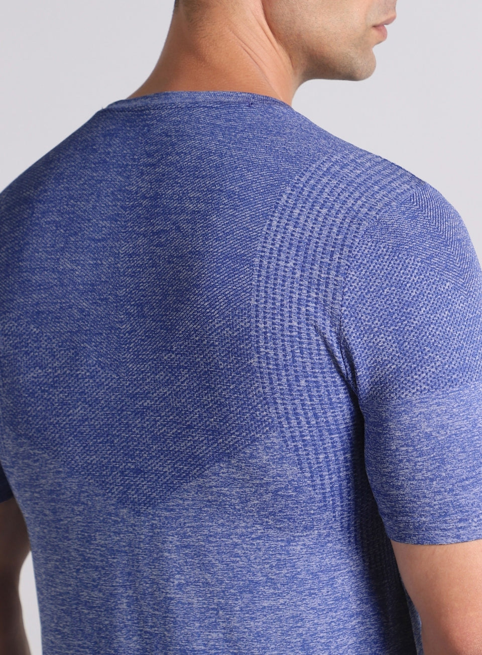 Men's Blue Training Essential Slim Fit Seamless T-shirt