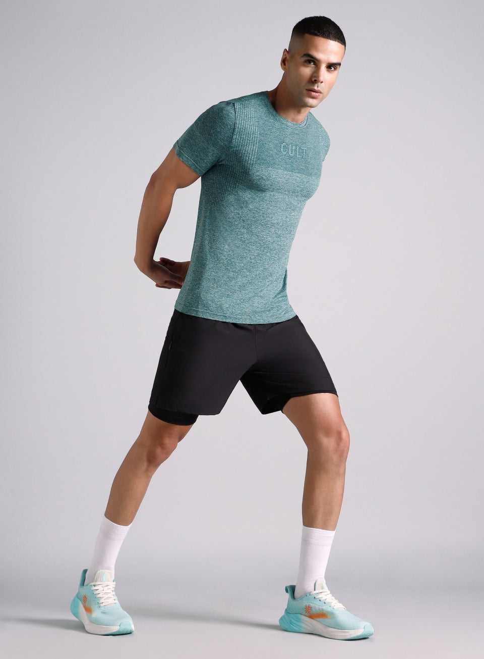 Men's Teal Contour Seamless T-shirt