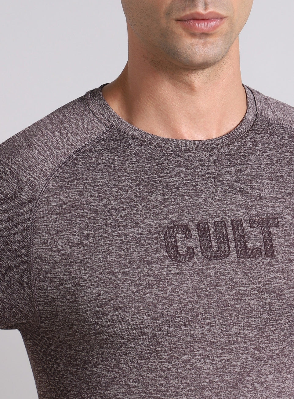 Men's Grey All format Training Slim Fit Seamless T-shirt