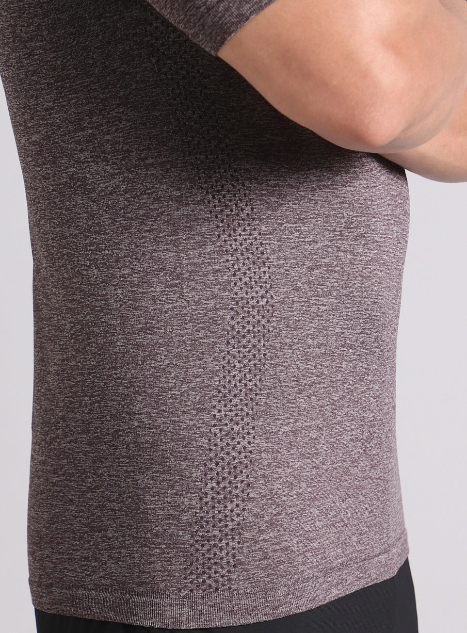 Men's Grey All format Training Slim Fit Seamless T-shirt