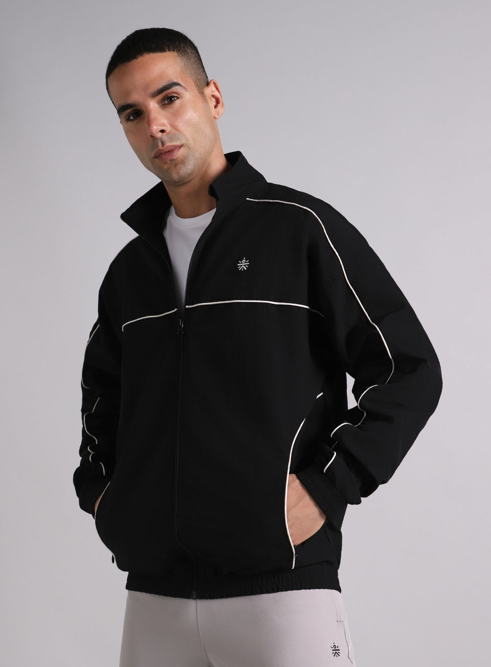 Men's Black Power Up Layering Train Jacket