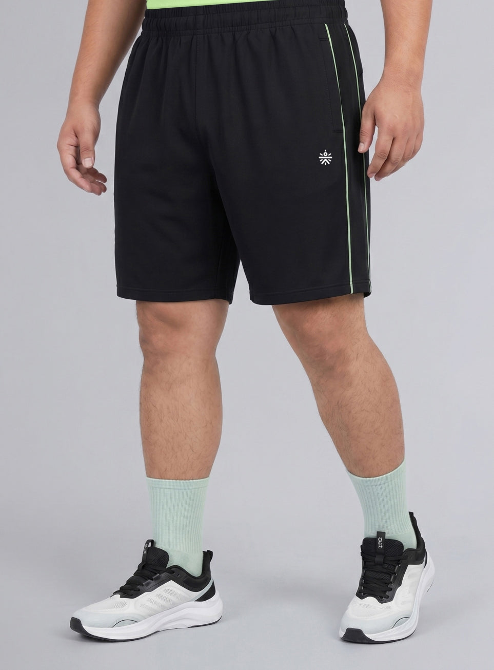 Men's Black Edge Line Training Plus Size Shorts