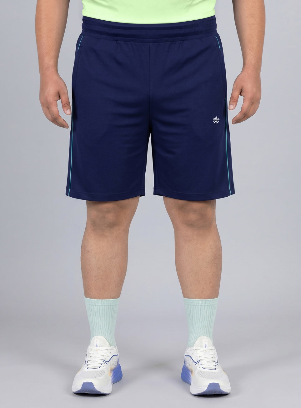 Men's Navy Edge Line Training Plus Size Shorts