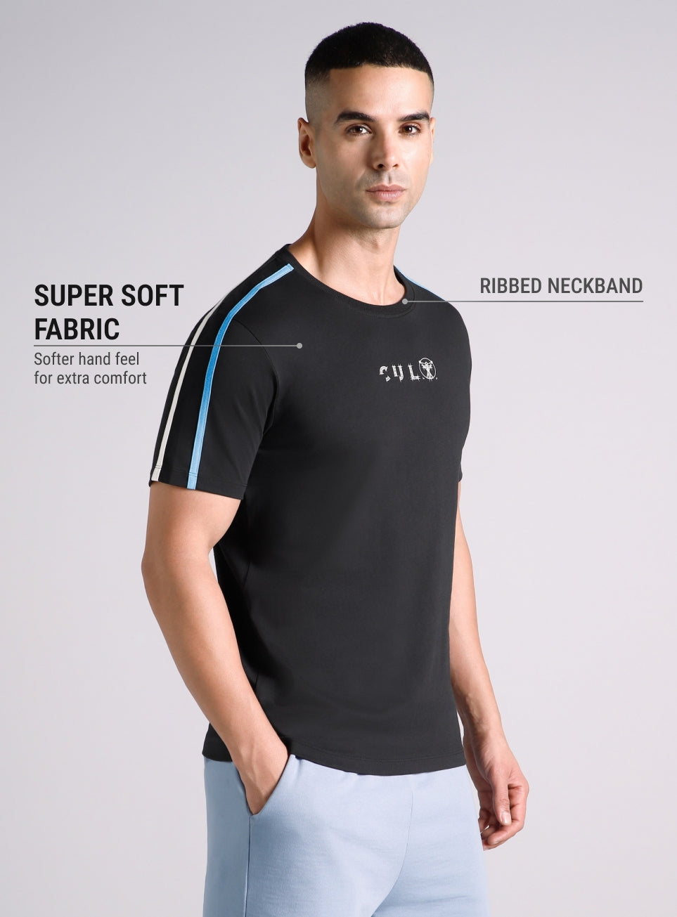 Men's Black Contrast Playday T-shirt