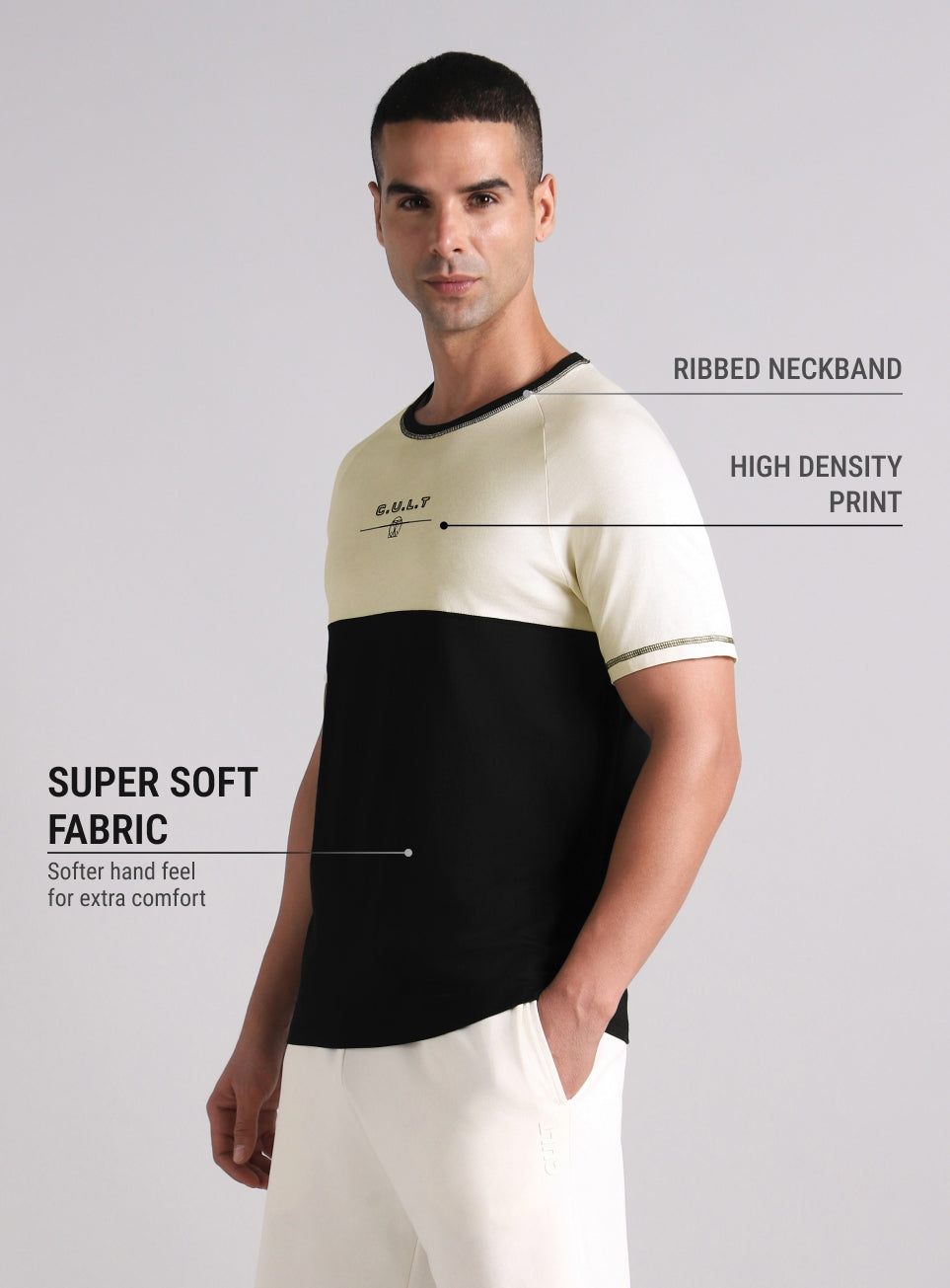 Men's Colourblock V-Man Cult Graphic T-shirt