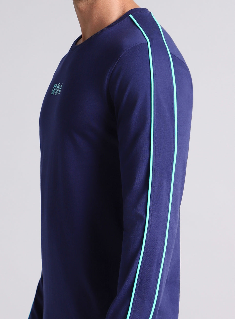 Men's Navy V-Man Cult Graphic Print Full Sleeve T-shirt