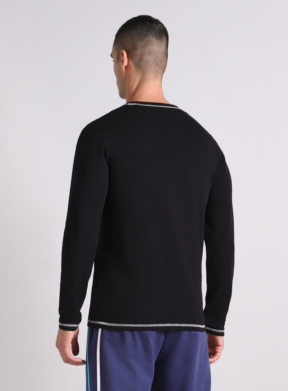 Men's Black V-Man Cult Graphic Full Sleeve T-shirt