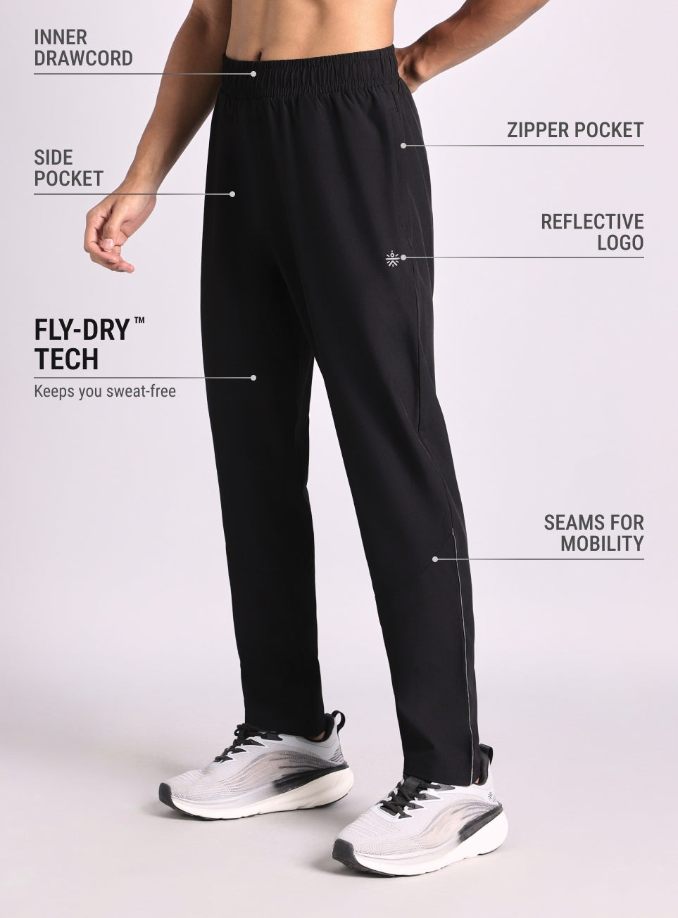 Men's Black Speed Run Trackpants
