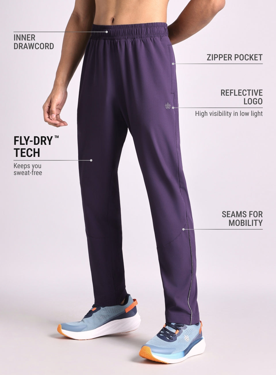 Men's Purple Speed Run Trackpants