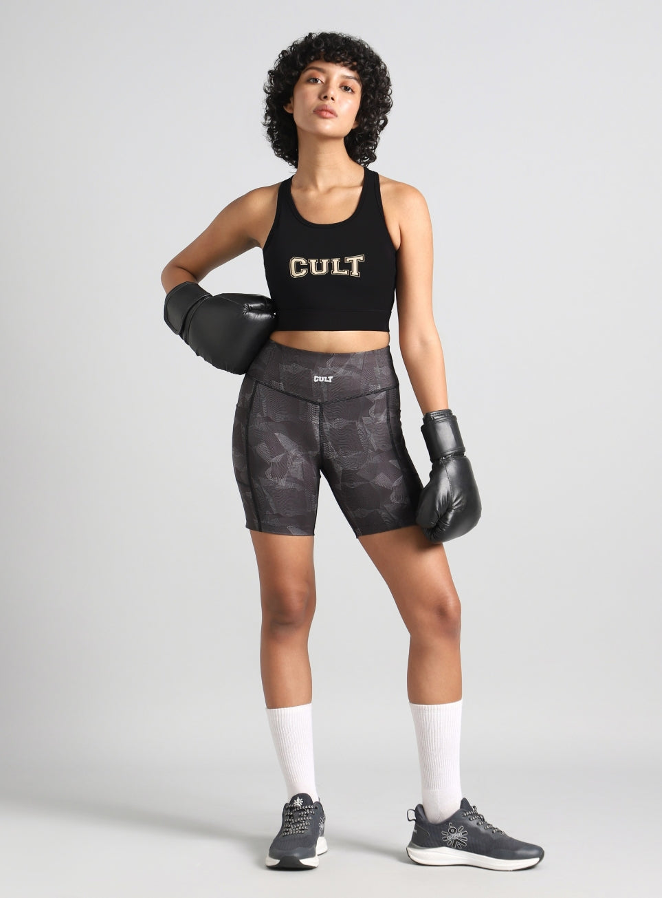 Women's Black True Black Combat Hight Support Bra Top
