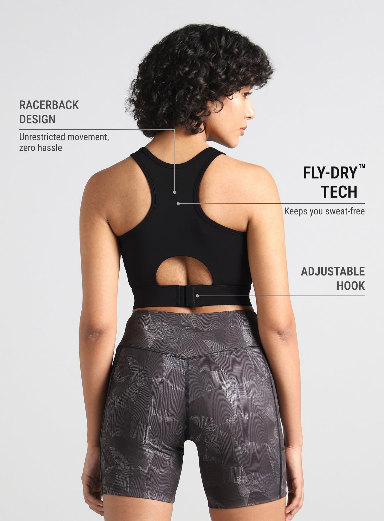 Women's Black True Black Combat Hight Support Bra Top