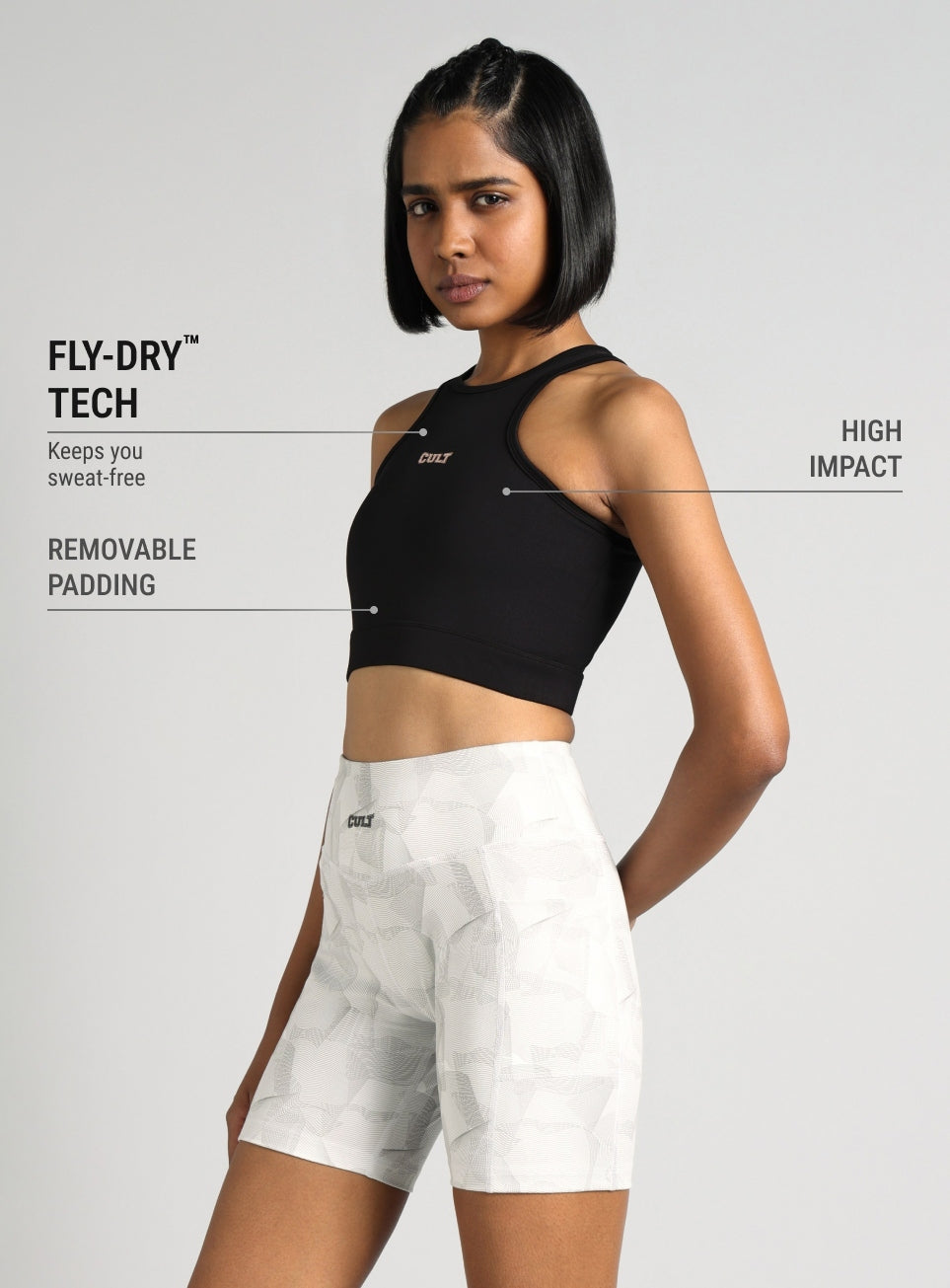 Women's Black Combat Pro Longline High Support Bra