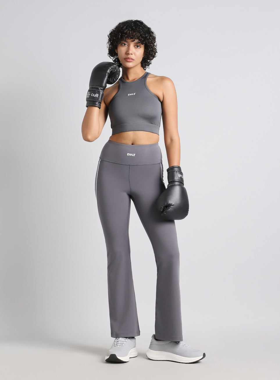 Women's Grey Combat Pro Longline High Support Bra