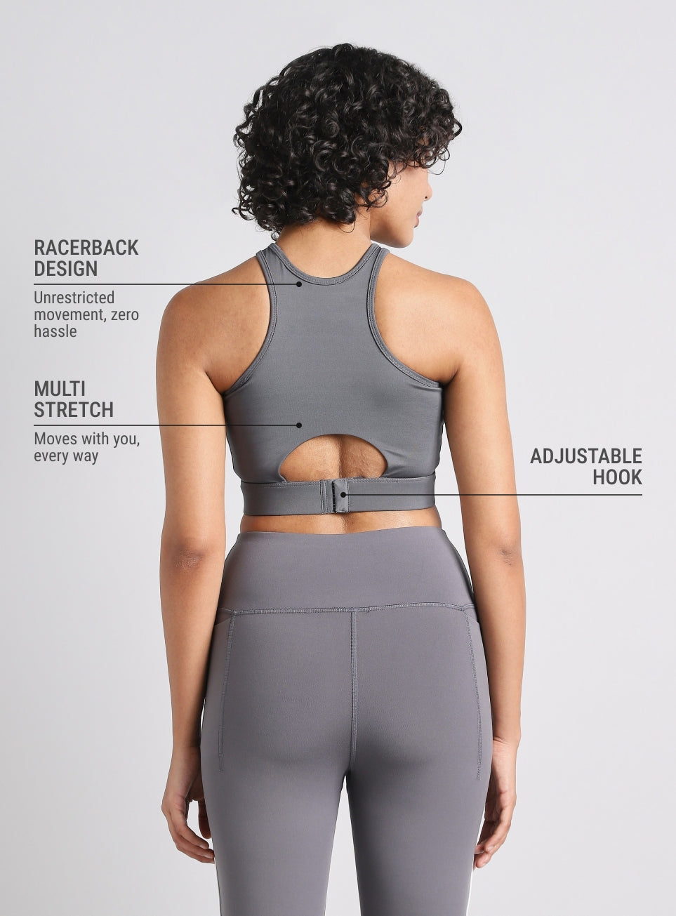 Women's Grey Combat Pro Longline High Support Bra