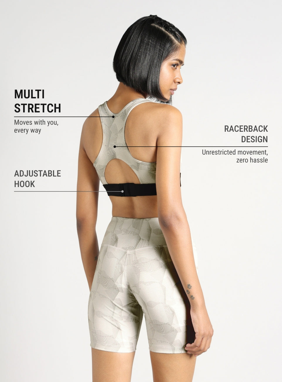 Women's White True Black Combat High Support Bra