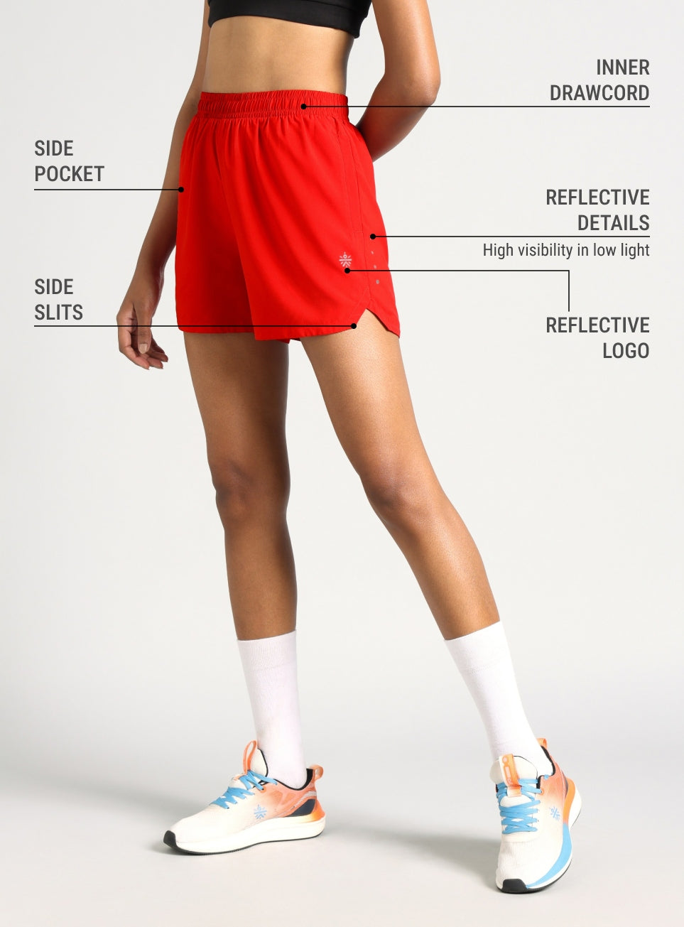 Women's Red After Dark Running Shorts