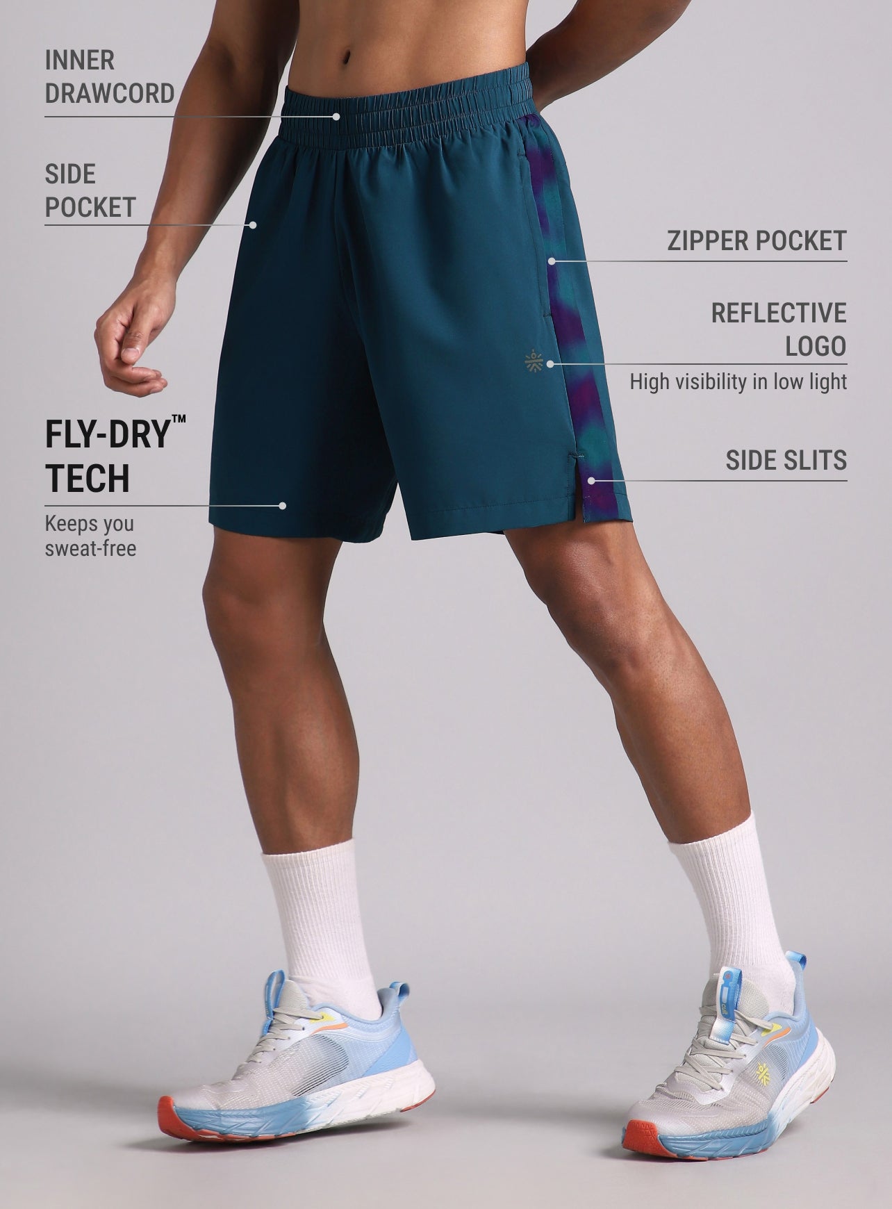 Men's Teal Halo Night Run Shorts